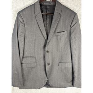 Neil Barrett Sport Coat Wool Notch Lapel Mens 40 Gray Pinstripe Italian Blazer